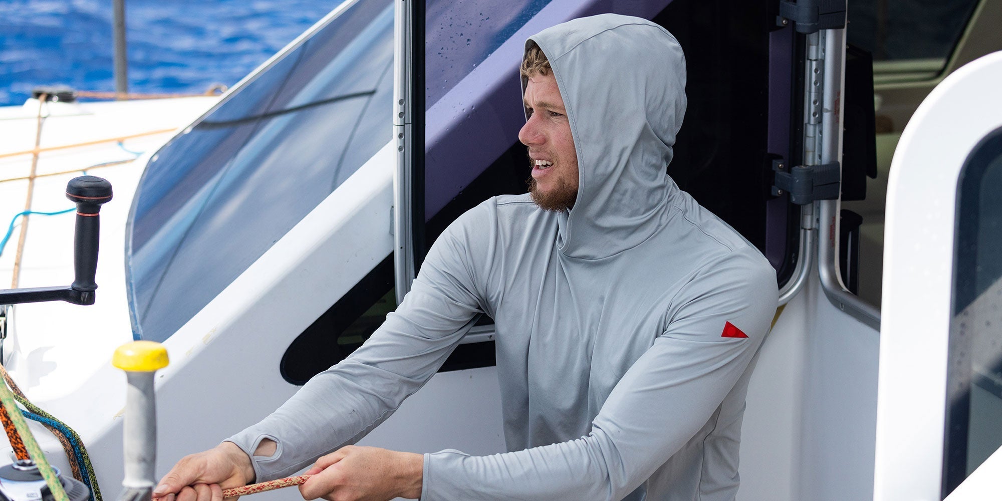Sun Pro UPF Top worn by John John Florence on his sail boat Vela