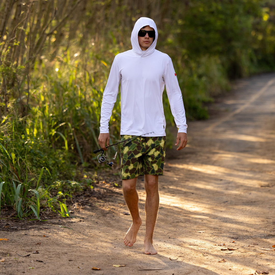 Color:White-Florence Sun Pro LS Hooded Max UPF Shirt 