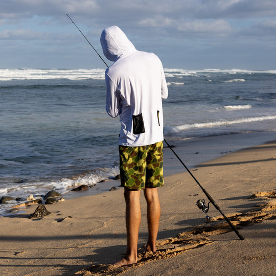 Color:White-Florence Sun Pro LS Hooded Max UPF Shirt 