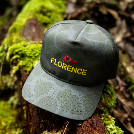 Color:Burnt Olive Camo-Florence Logo Twill Hat 