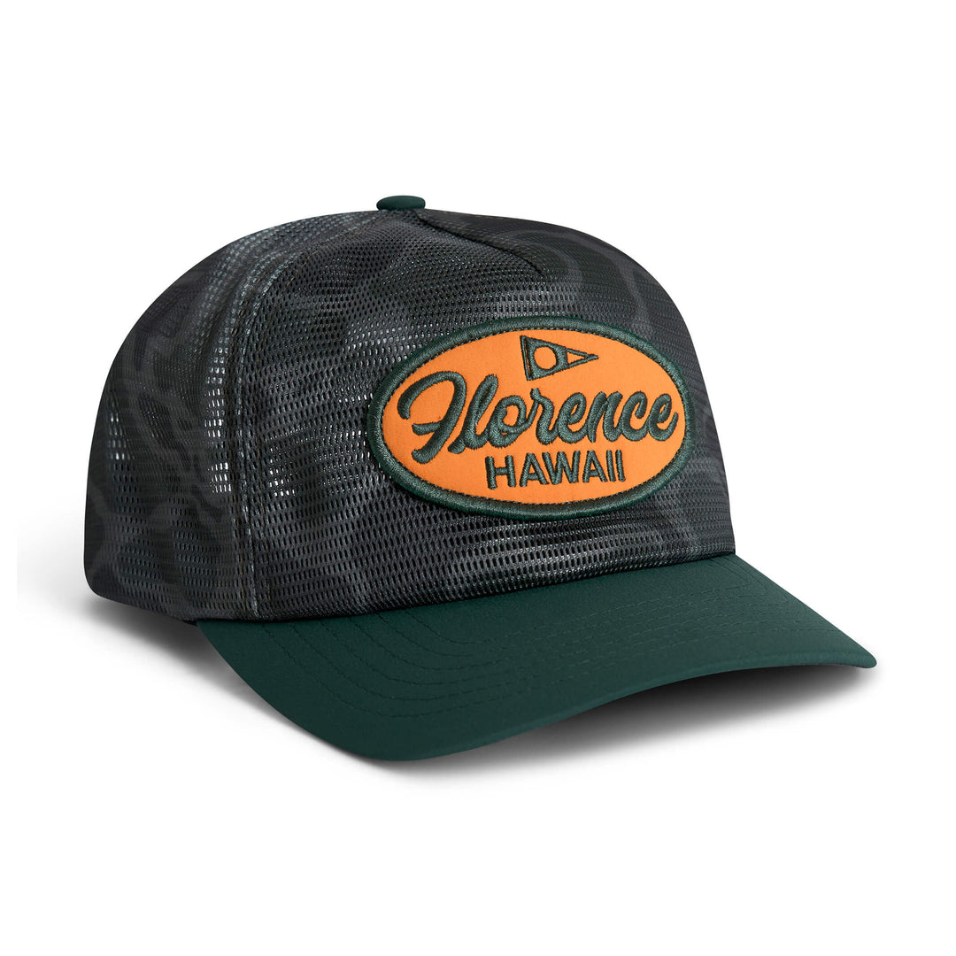 Color:Burnt Olive Camo-Hawaii Mesh Trucker 