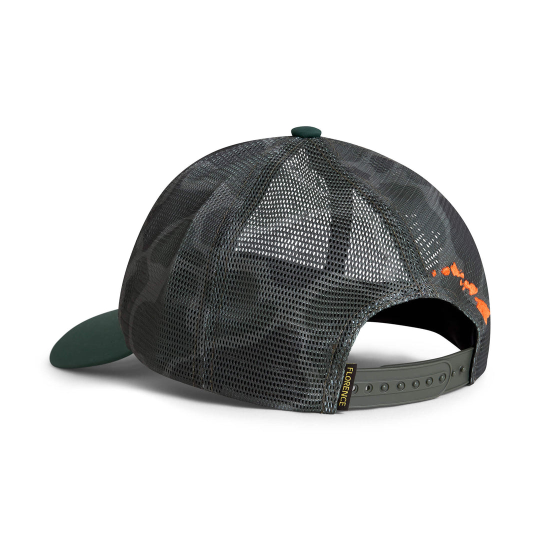 Color:Burnt Olive Camo-Hawaii Mesh Trucker
