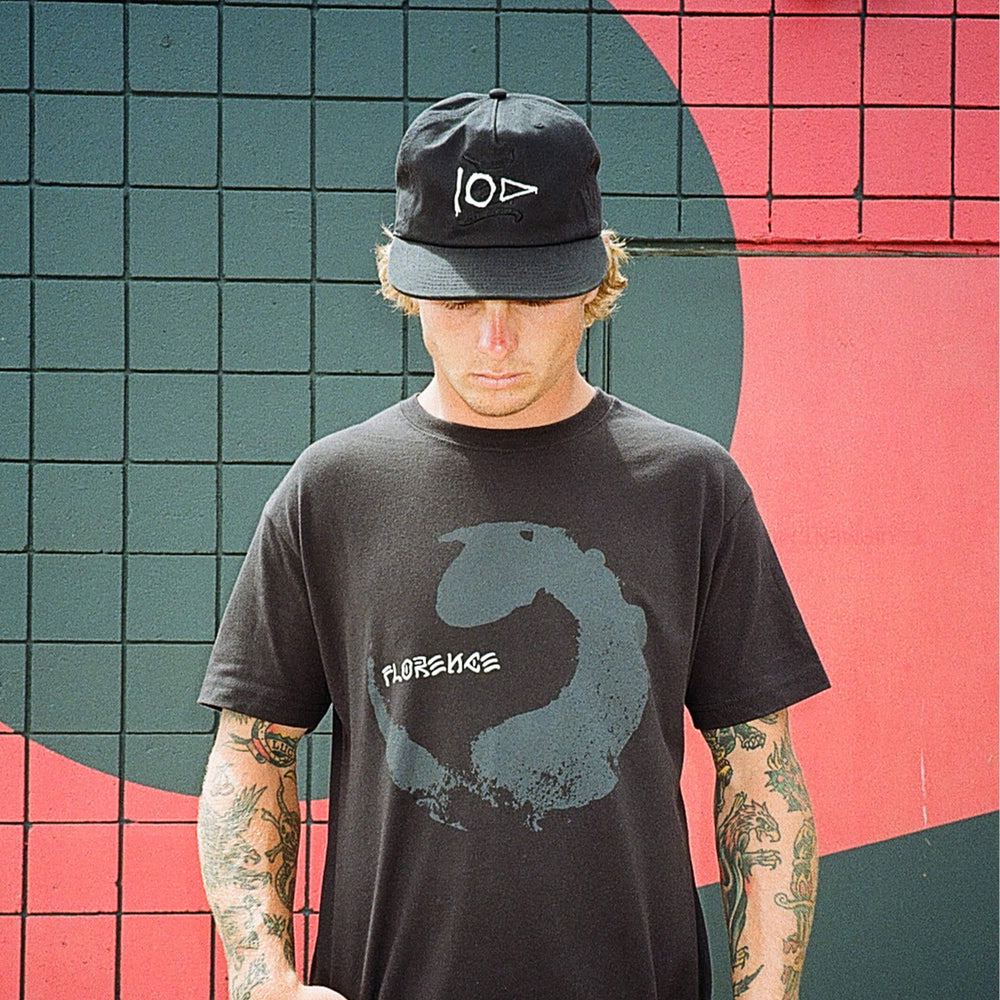 Color:Black-Florence C.R. Stecyk 5-Panel Snapback -alt