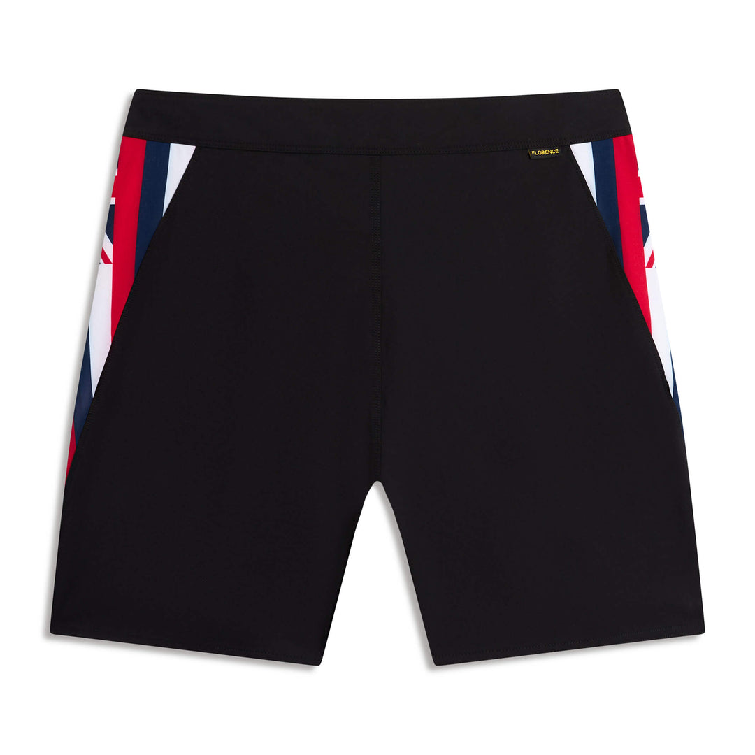 Color:Black White-Florence Pro Hawaii Boardshort