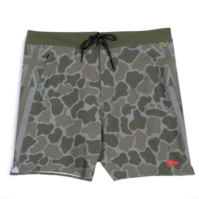 Color:New Burnt Olive-F1 Pro Hawaii Camo Boardshort