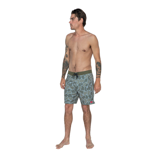 Color:New Burnt Olive-F1 Pro Hawaii Camo Boardshort