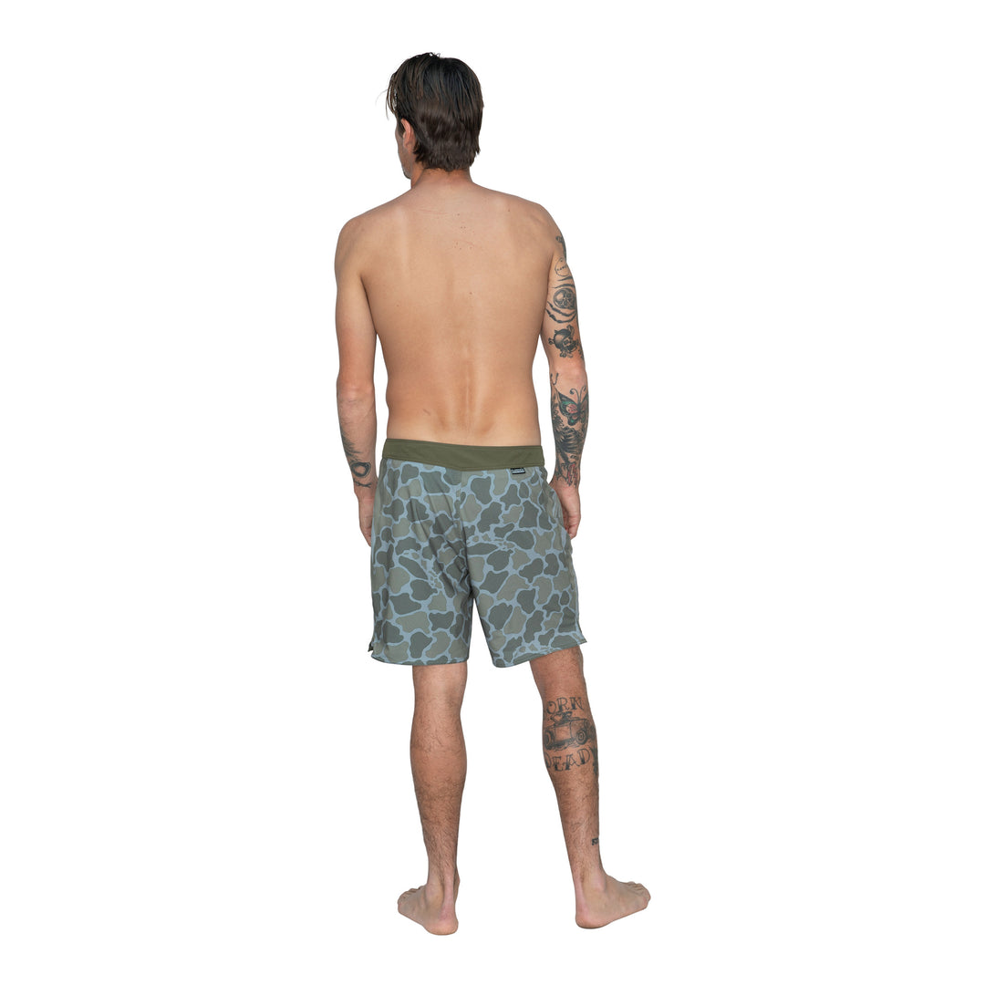 Color:New Burnt Olive-F1 Pro Hawaii Camo Boardshort