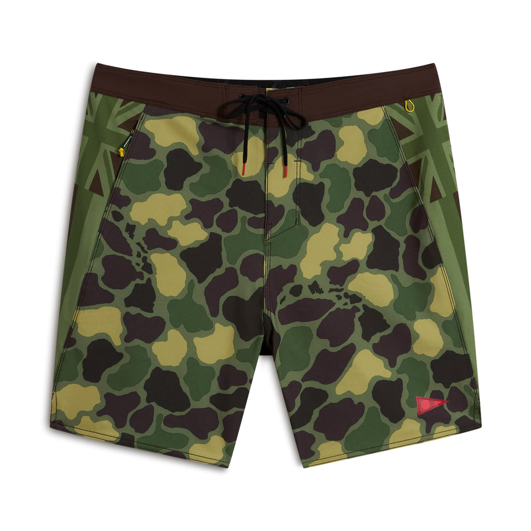 Color:Tropic Green Camo-Florence F1 Pro Hawaii Camo Boardshort
