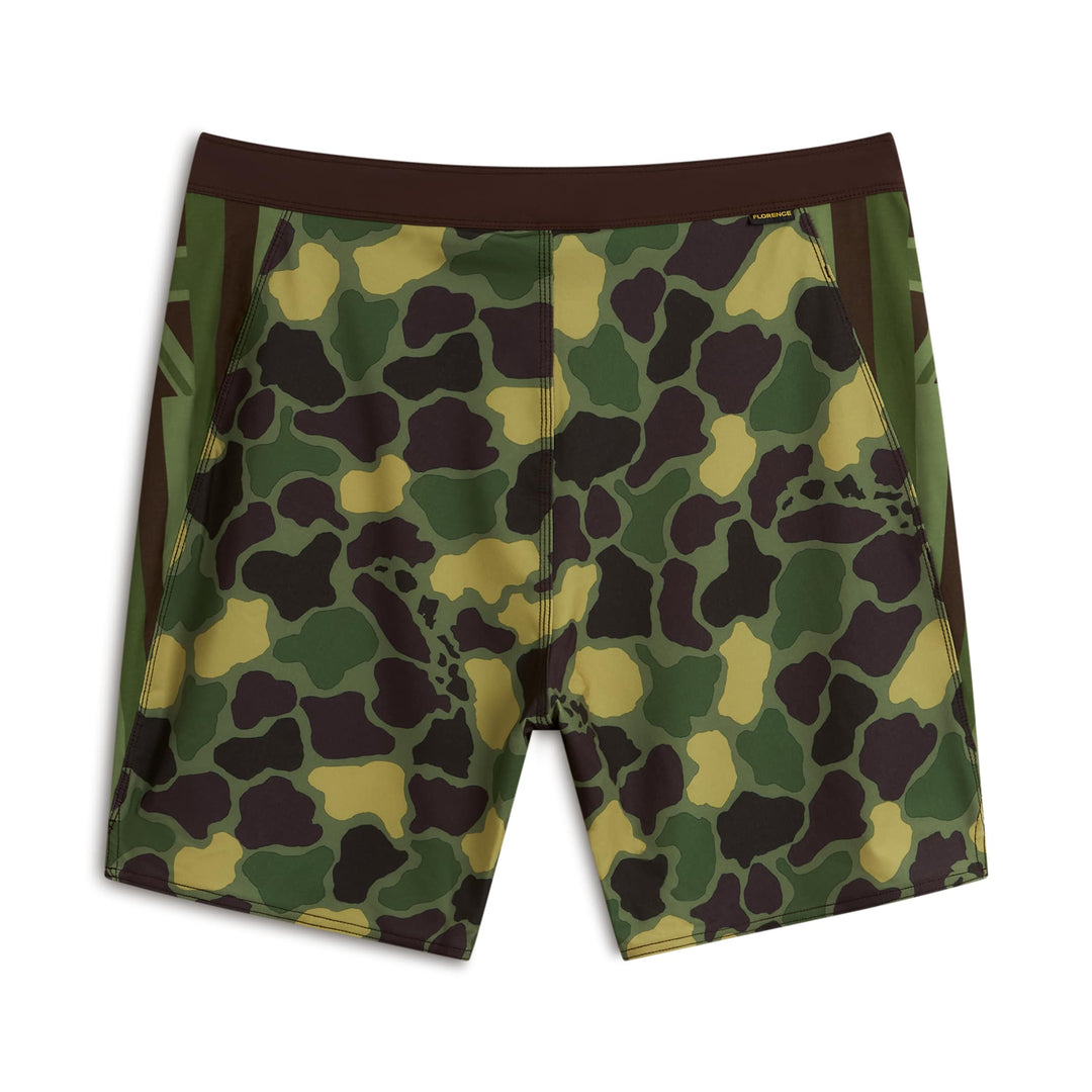 Color:Tropic Green Camo-Florence F1 Pro Hawaii Camo Boardshort