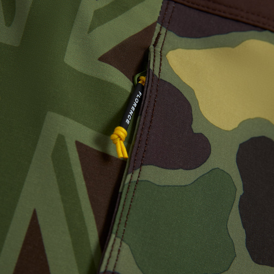 Color:Tropic Green Camo-Florence F1 Pro Hawaii Camo Boardshort -alt