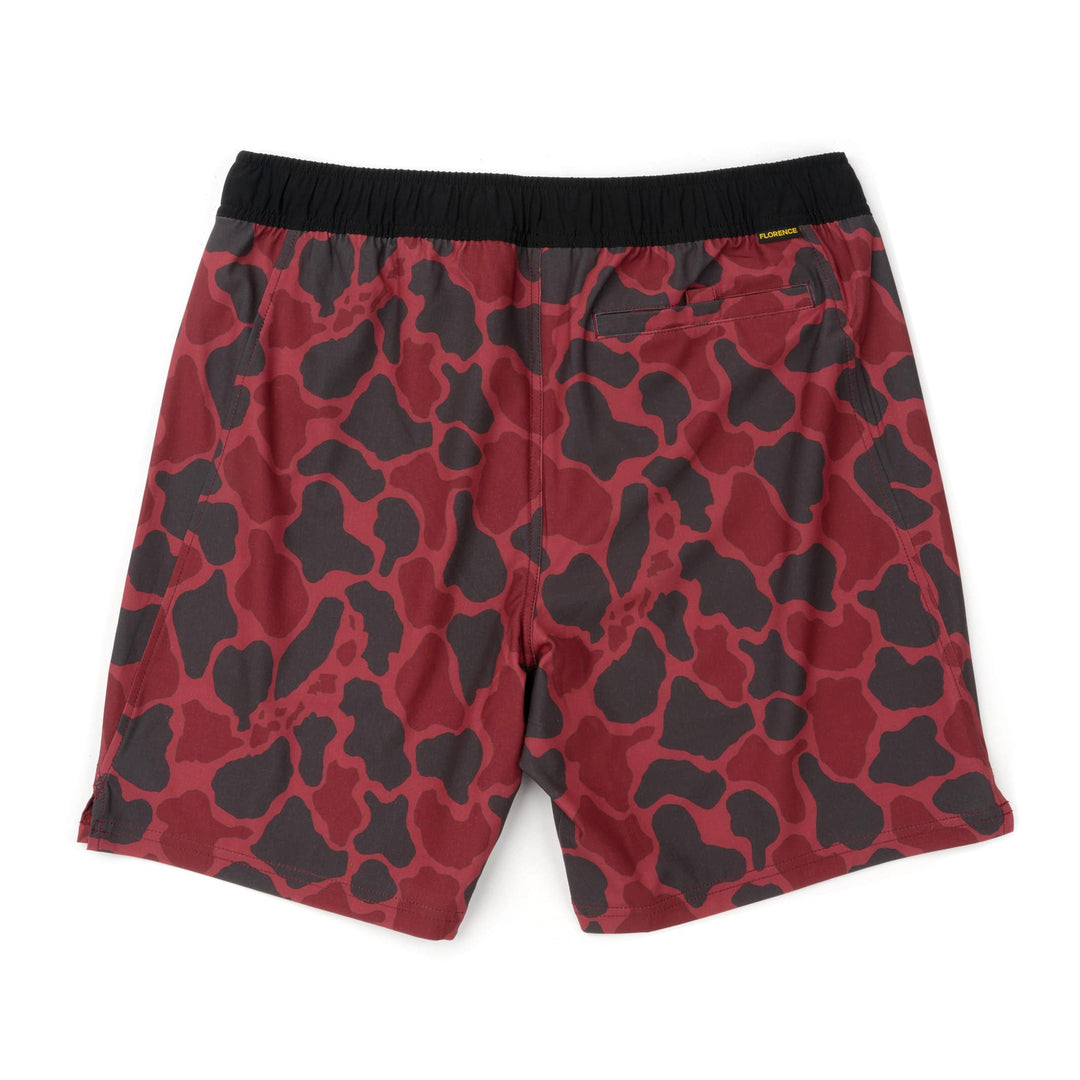 Color:Maroon Camo-Florence Standard Issue Elastic Short