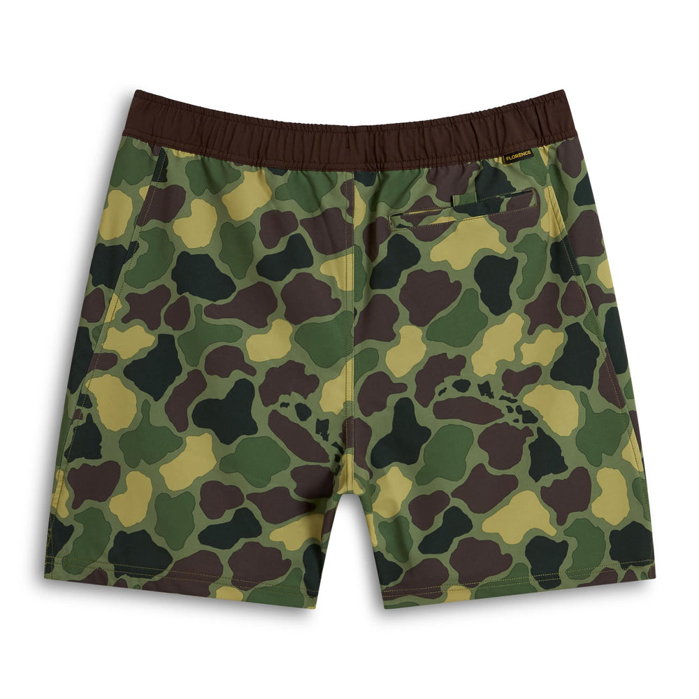 Color:Tropic Green Camo-Florence Standard Issue Elastic Short