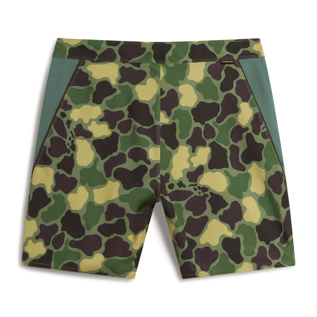 Color:Tropic Green Camo-Florence F1 Airtex Gamma Boardshort -alt