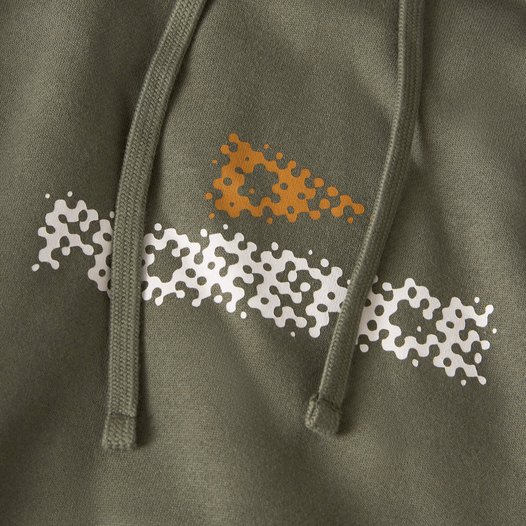 Color:Thyme-Florence Logo Halftone Hoodie