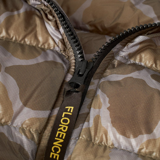 Color:Burnt Olive Camo-Florence Pertex® Hooded Down Puffer