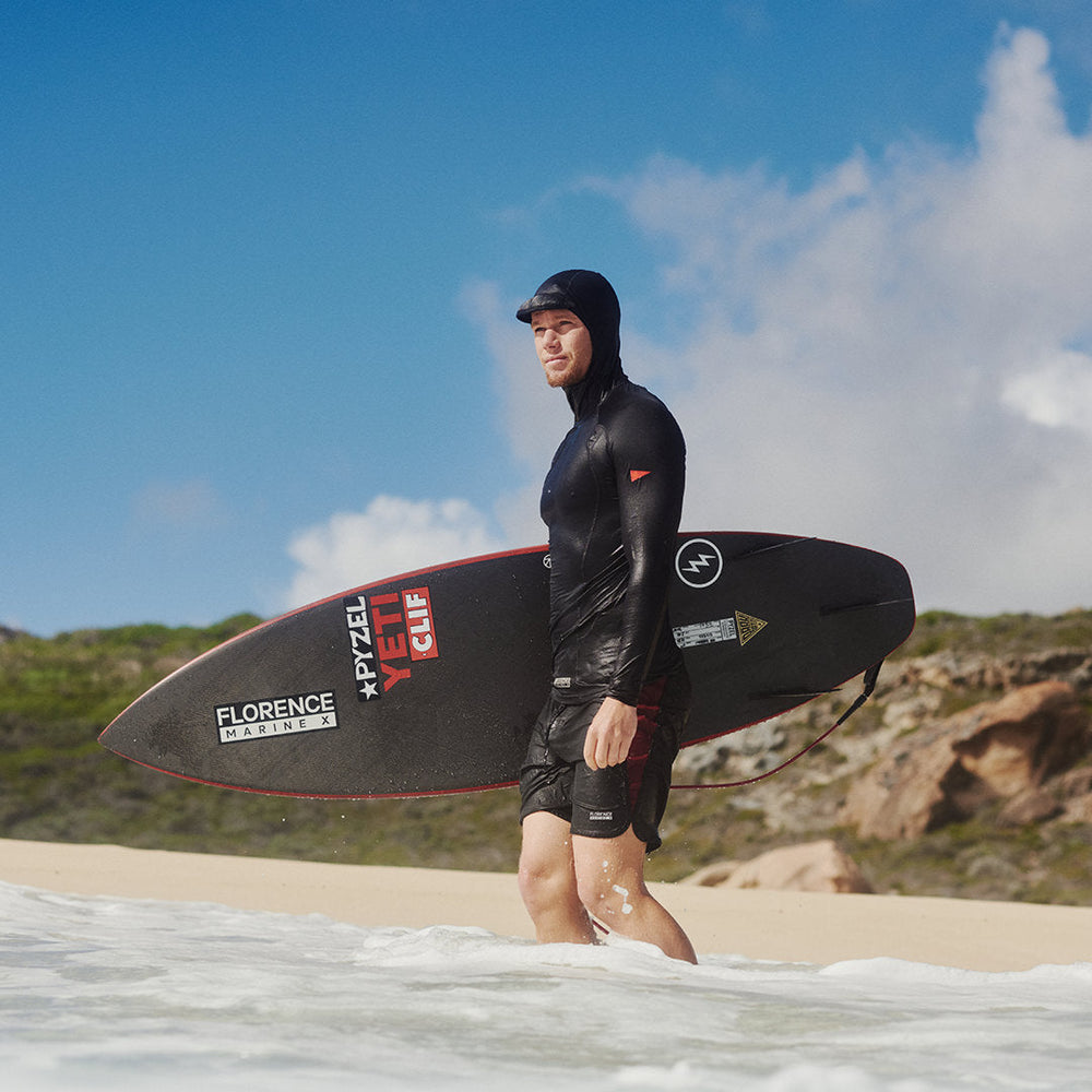 Color:Black-Florence Marine X Long Sleeve Hooded Rashguard -alt