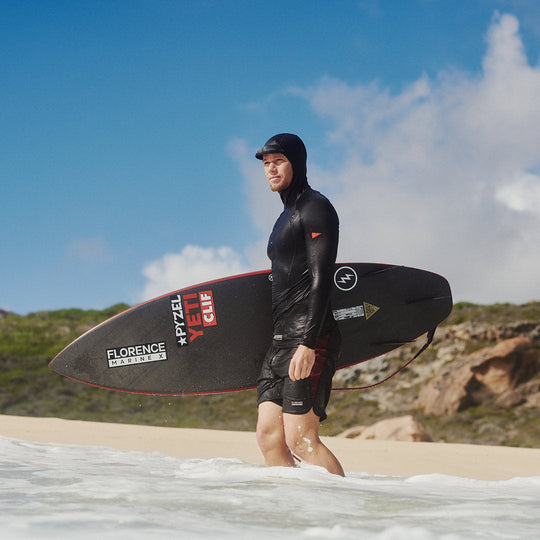 Color:Black-Florence Marine X Long Sleeve Hooded Rashguard -alt