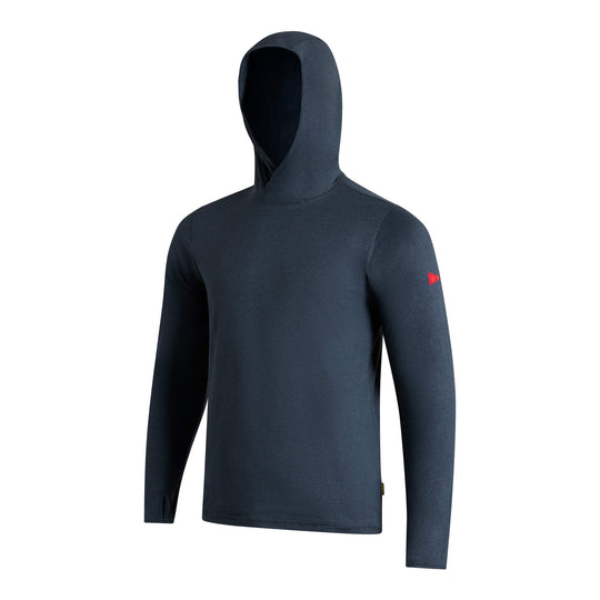Color:Heather Navy-Adapt Long Sleeve Hooded UPF Shirt