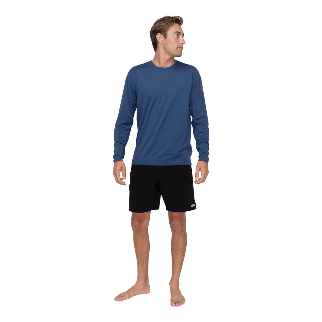 Color:Dark Navy-Florence Airtex Long Sleeve Shirt 