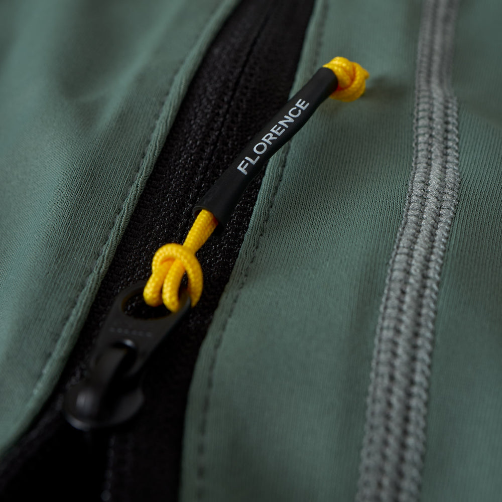 Color:Dark Sage-Florence Long Sleeve Utility Pocket Hooded Rashguard -alt