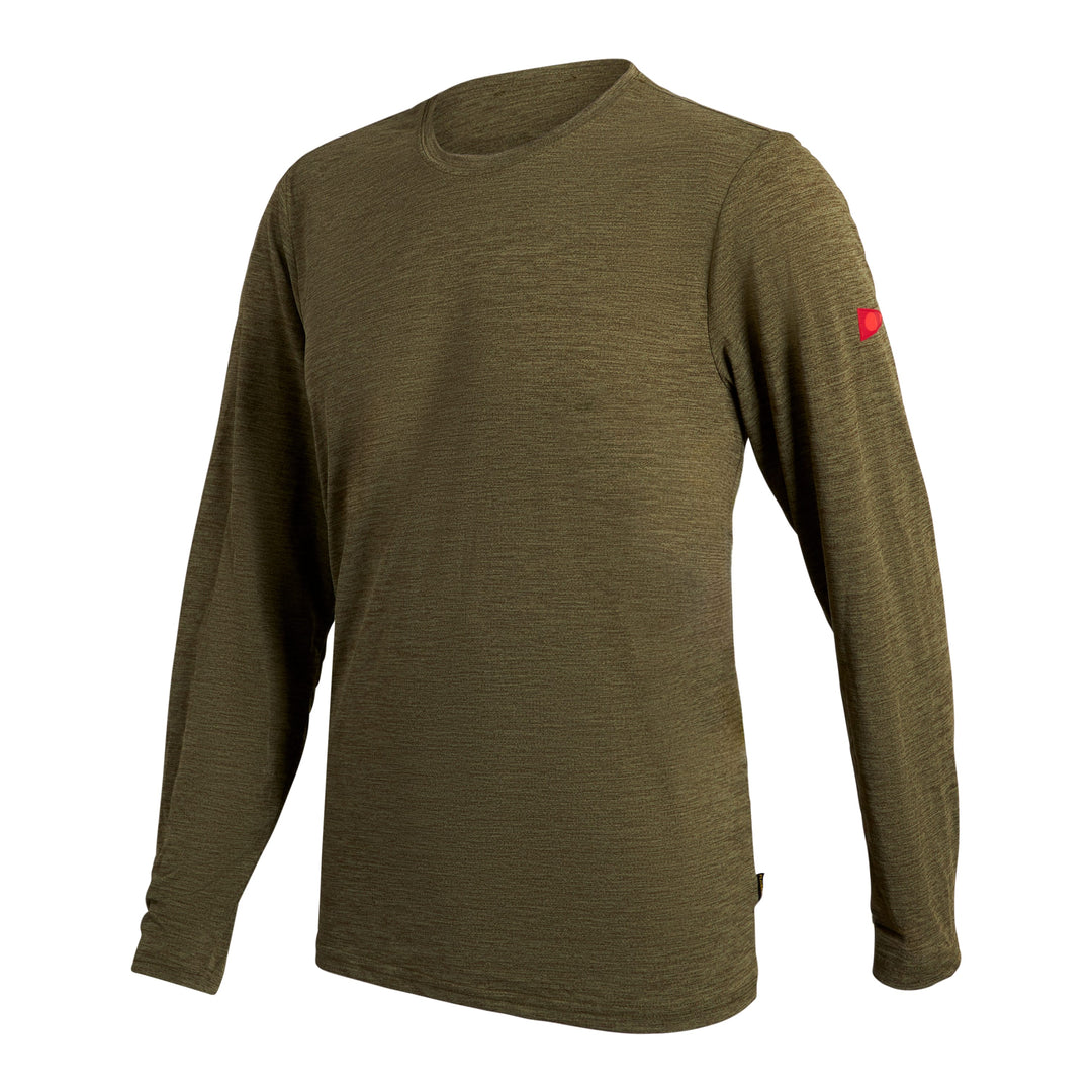 Color:Heather Burnt Olive-Florence Airtex Long Sleeve Shirt