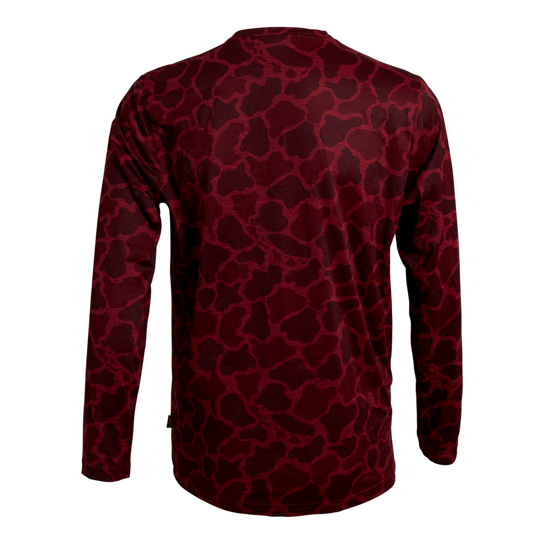 Color:Heather Maroon Camo-Florence Airtex Long Sleeve Shirt 