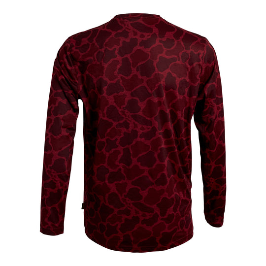 Color:Heather Maroon Camo-Florence Airtex Long Sleeve Shirt 