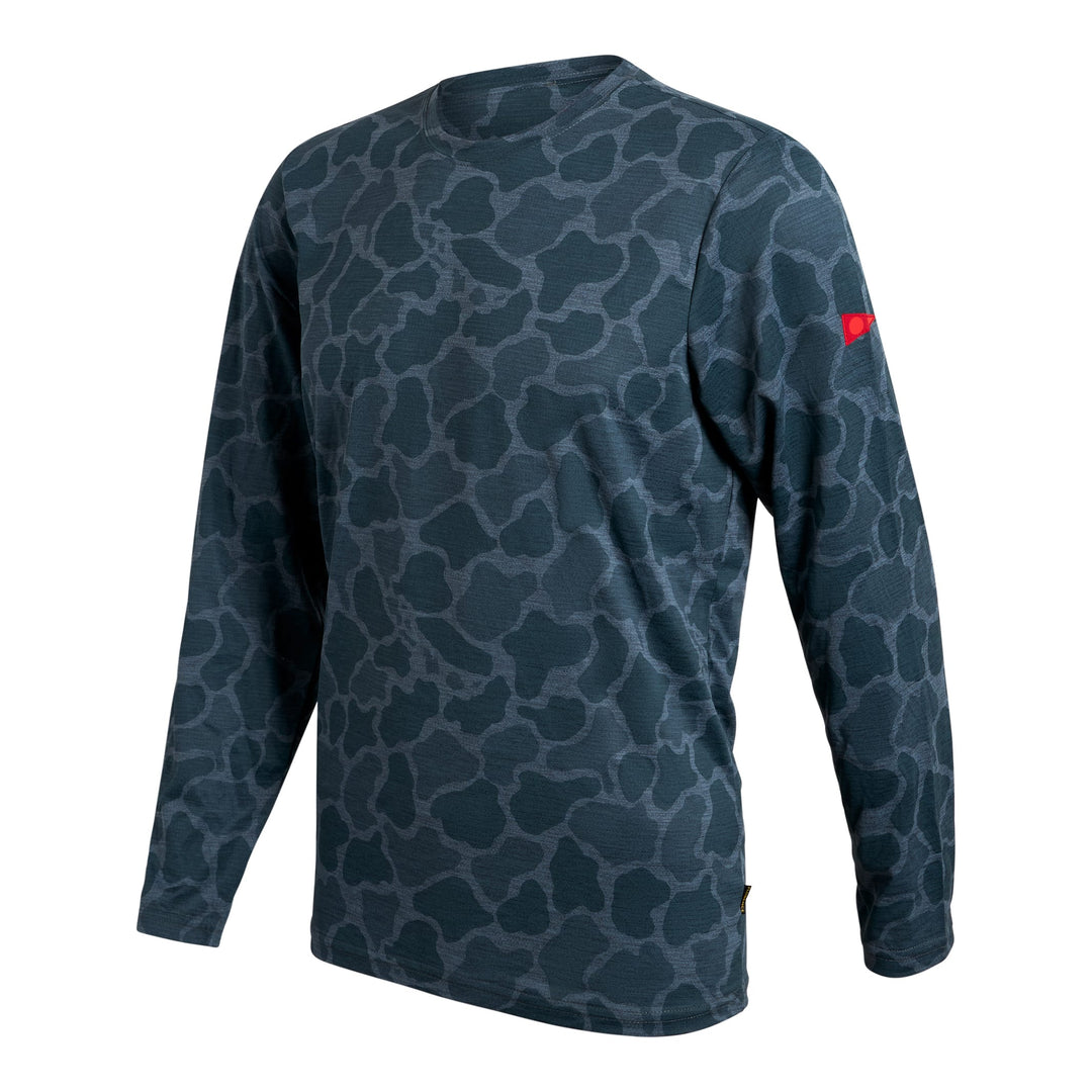Color:Heather Light Sea Blue Camo-Florence Airtex Long Sleeve Shirt