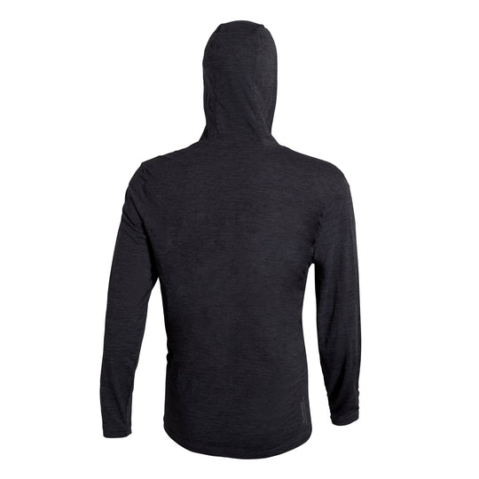 Color:Heather Charcoal-Florence Airtex Long Sleeve Hooded Shirt