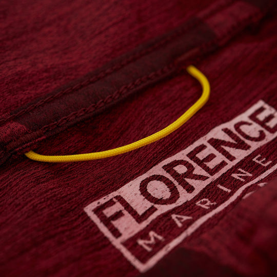 Color:Heather Maroon Camo-Florence Airtex Long Sleeve Hooded Shirt