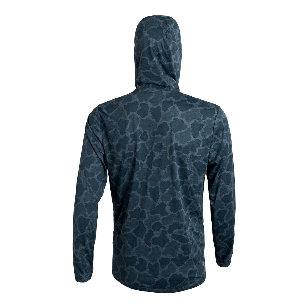 Color:Heather Light Sea Blue Camo-Florence Airtex Long Sleeve Hooded Shirt