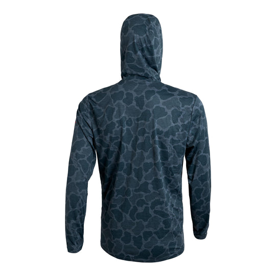Color:Heather Light Sea Blue Camo-Florence Airtex Long Sleeve Hooded Shirt