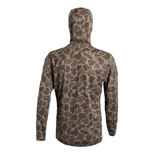 Color:Heather Tan Camo-Florence Airtex Long Sleeve Hooded Shirt 