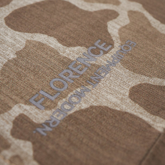 Color:Heather Tan Camo-Florence Airtex Long Sleeve Hooded Shirt