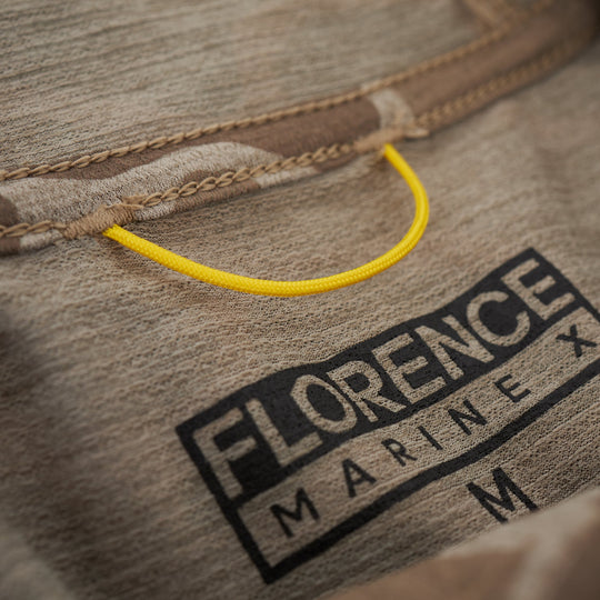 Color:Heather Tan Camo-Florence Airtex Long Sleeve Hooded Shirt