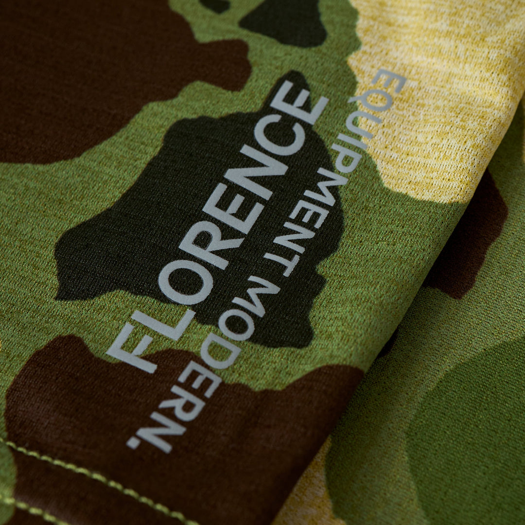 Color:Heather Tropic Green Camo-Florence Airtex Long Sleeve Hooded Shirt