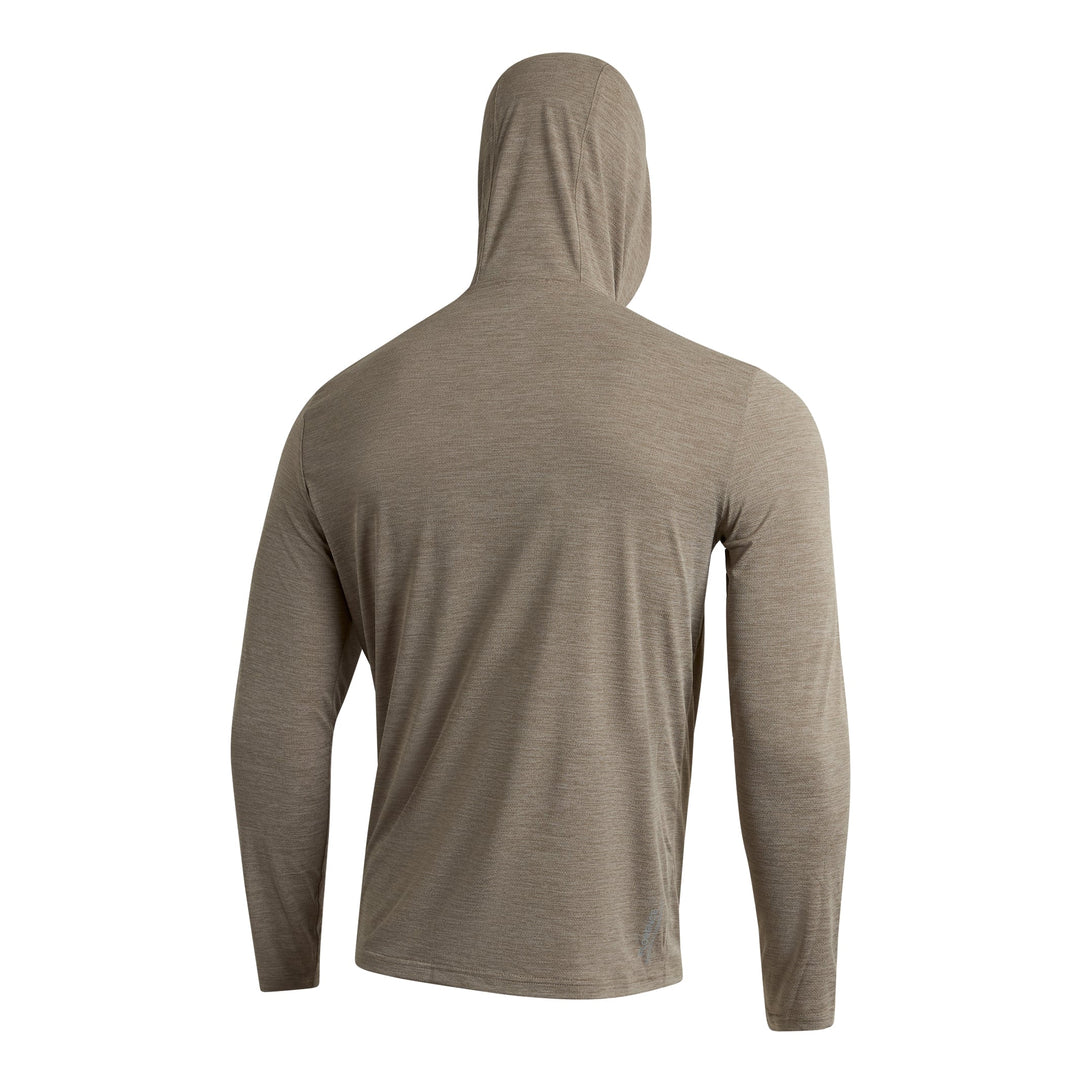 Color:Heather Vintage Khaki-Florence Airtex Long Sleeve Hooded Shirt -alt