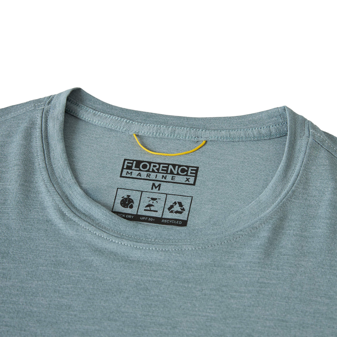 Color:Heather Light Sea Blue-Florence Airtex Short Sleeve Shirt