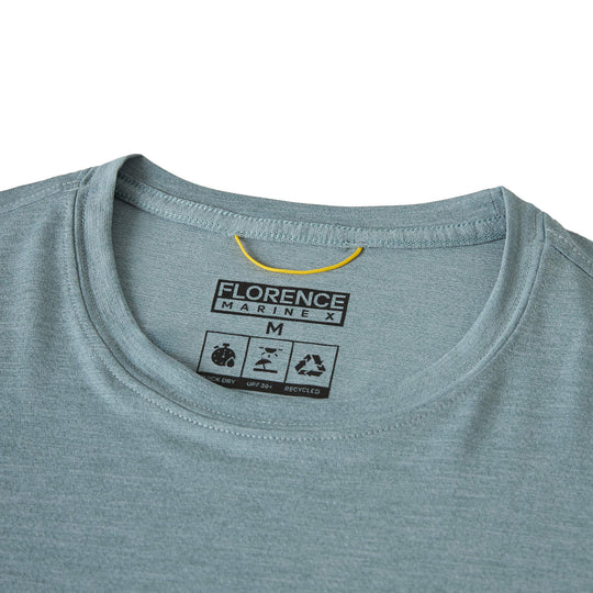 Color:Heather Light Sea Blue-Florence Airtex Short Sleeve Shirt