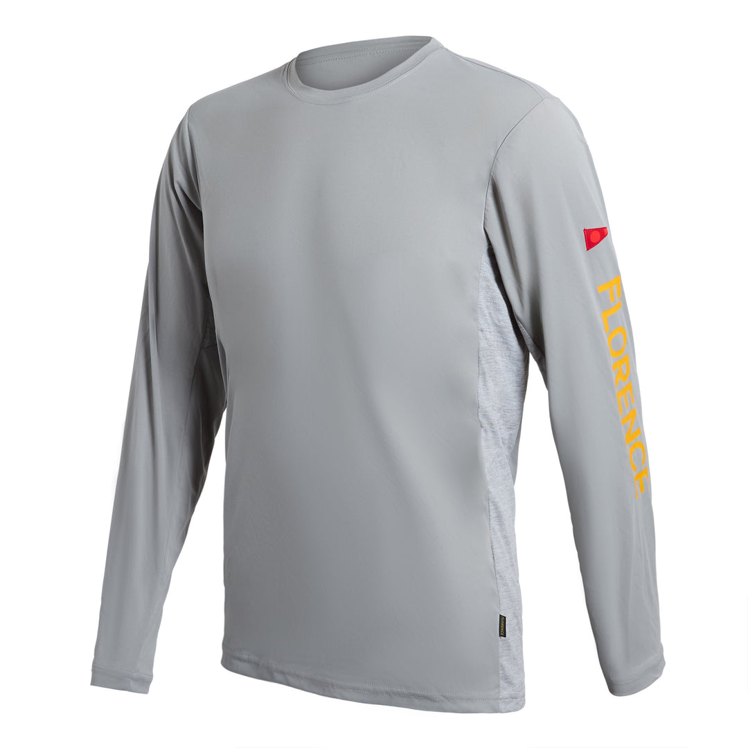 Color:Light Grey-Florence Sun Pro Logo Long Sleeve UPF Shirt