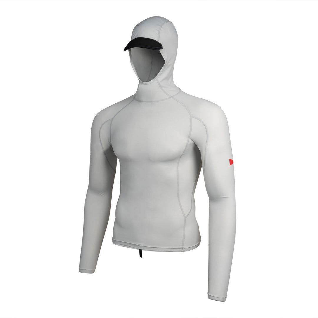 Color:Silver-Florence Marine X Long Sleeve Hooded Rashguard