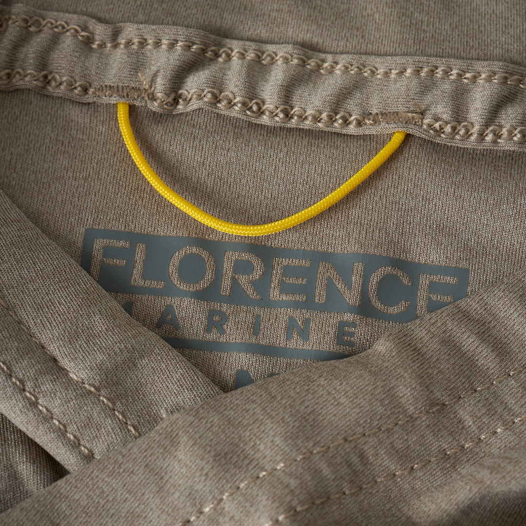 Color:Heather Vintage Khaki-Florence Sun Pro LS Crossover Hooded UPF Shirt