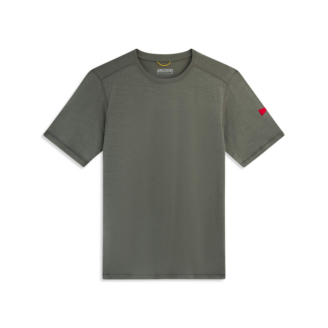 Color:OD Green-Merino Wool Short Sleeve Shirt