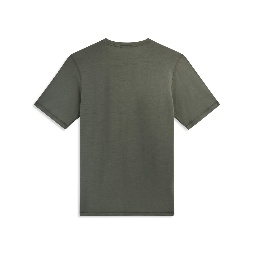 Color:OD Green-Merino Wool Short Sleeve Shirt -alt