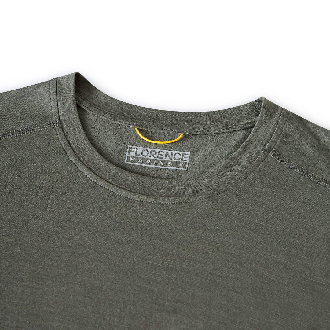 Color:OD Green-Merino Wool Short Sleeve Shirt
