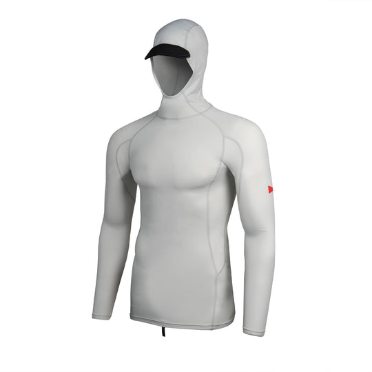 Color:Silver-Long Sleeve Hooded Rashguard Tall