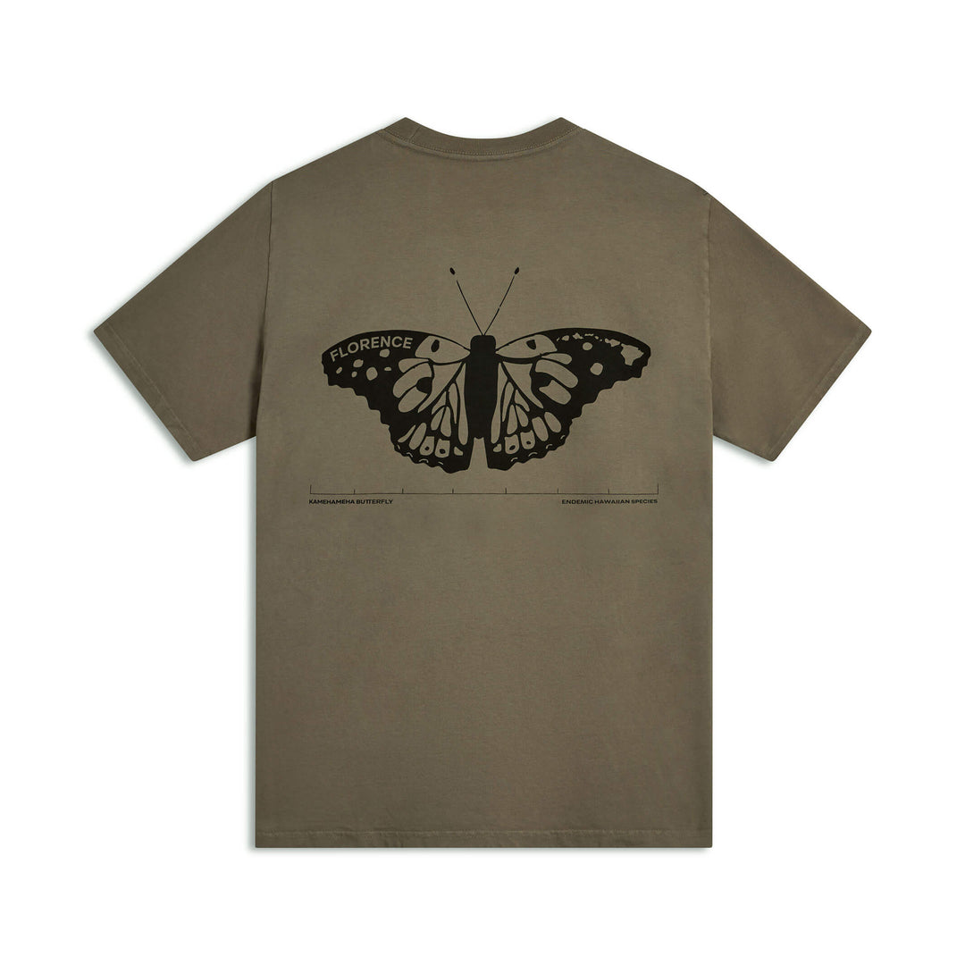 Color:Moss Grey-Florence Kam Butterfly T-Shirt