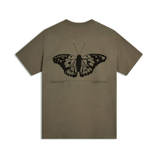 Color:Moss Grey-Florence Kam Butterfly T-Shirt