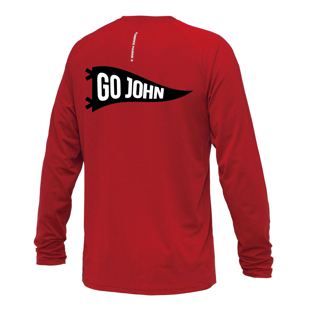 Color:Red-Florence Airtex Long Sleeve Shirt