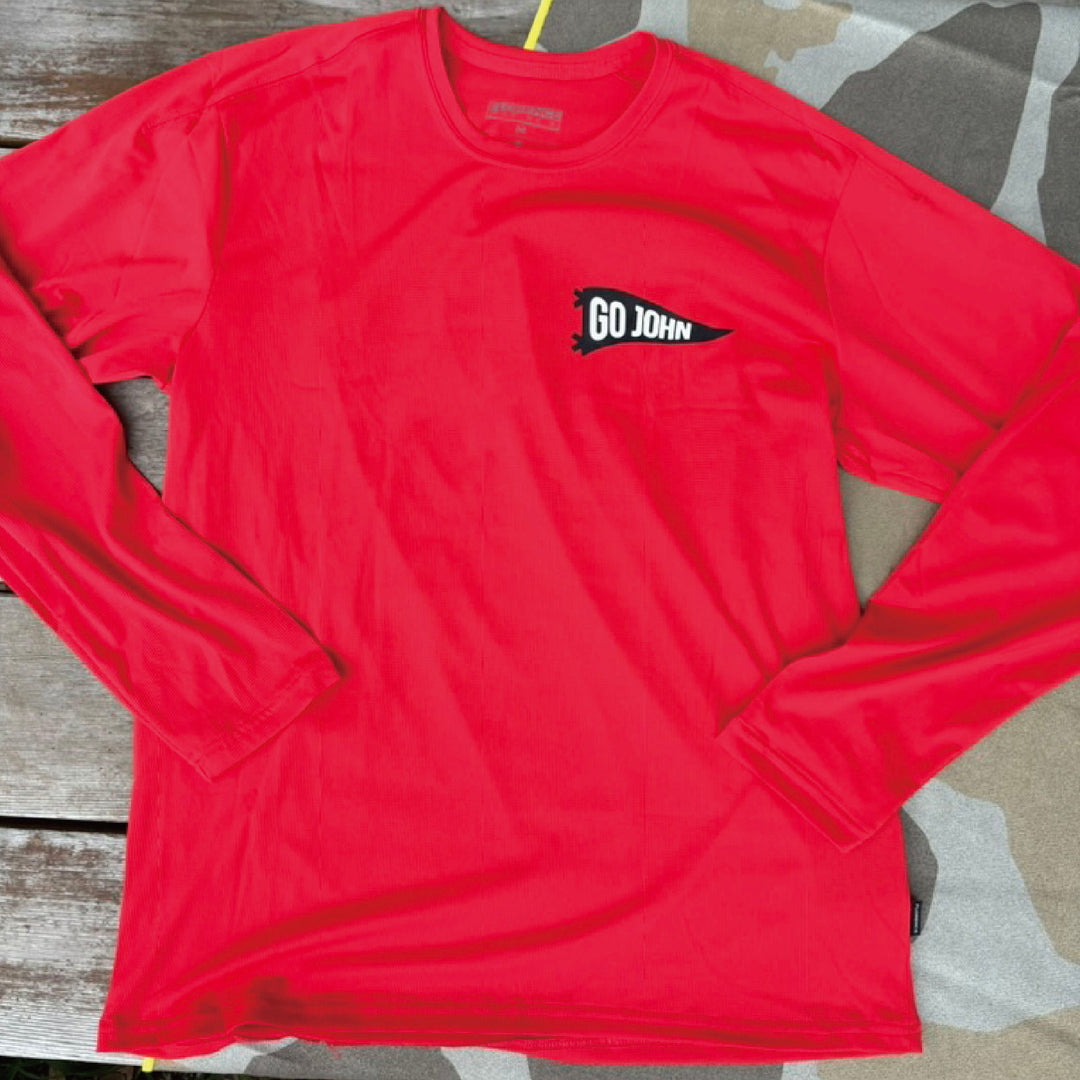 Color:Red-Florence Airtex Long Sleeve Shirt